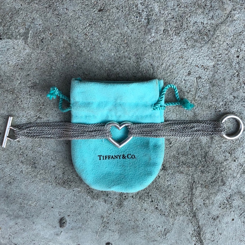 Tiffany & co Silver heart toggle chain bracelet